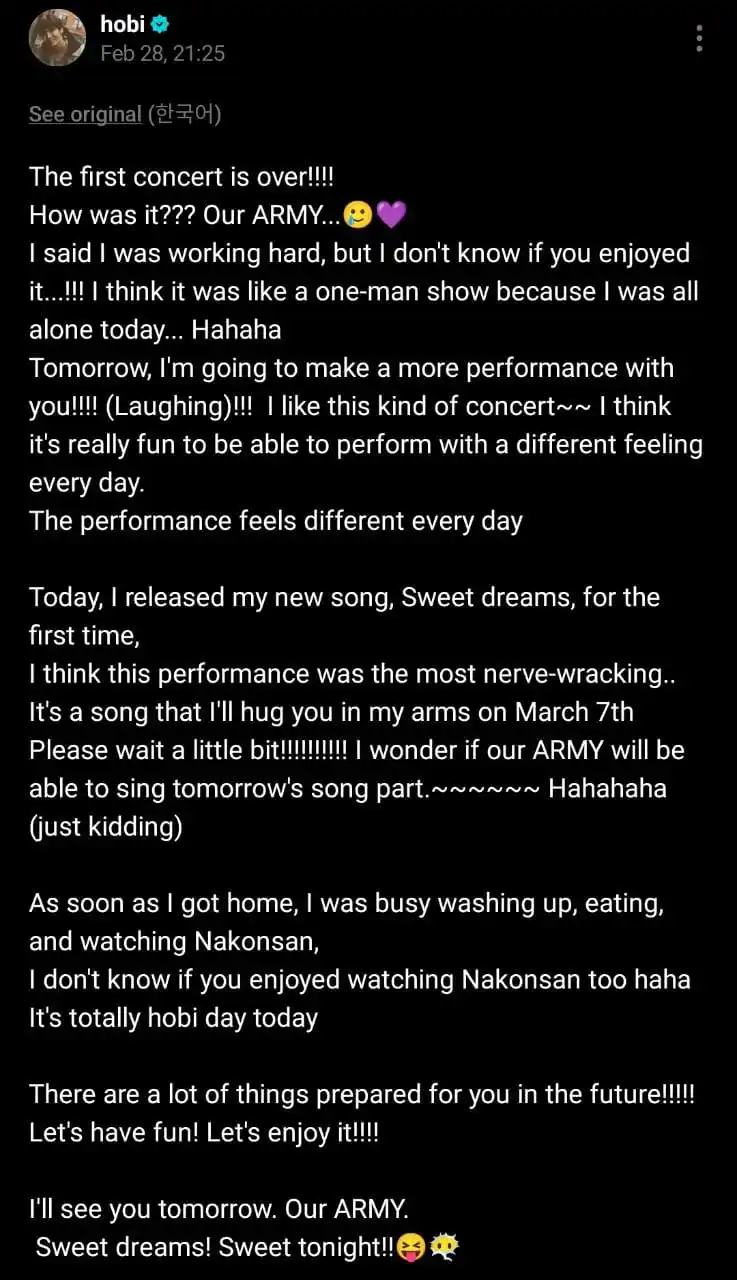BTS Updates post