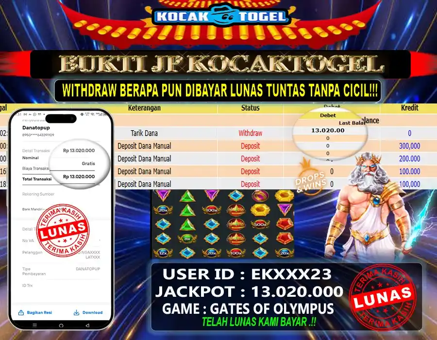 BUKTI PEMBAYARAN KOCAKTOGEL💰 post
