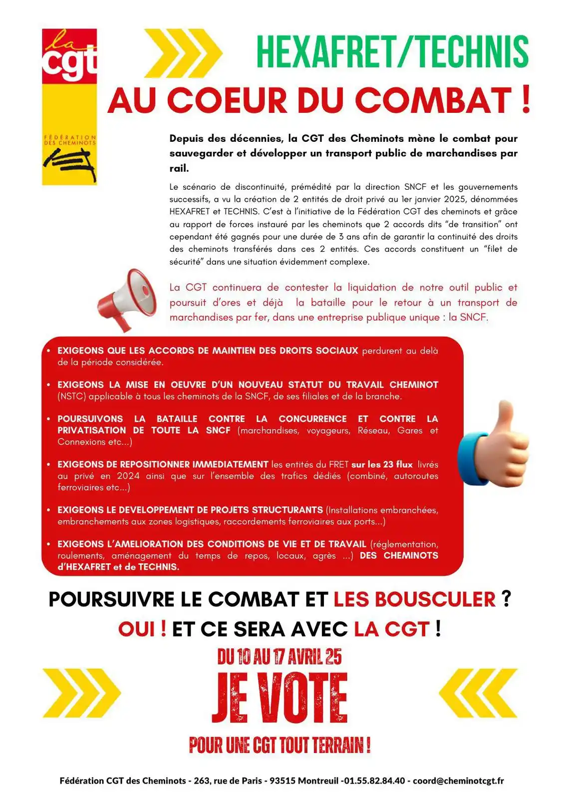 CGT DES CHEMINOTS post