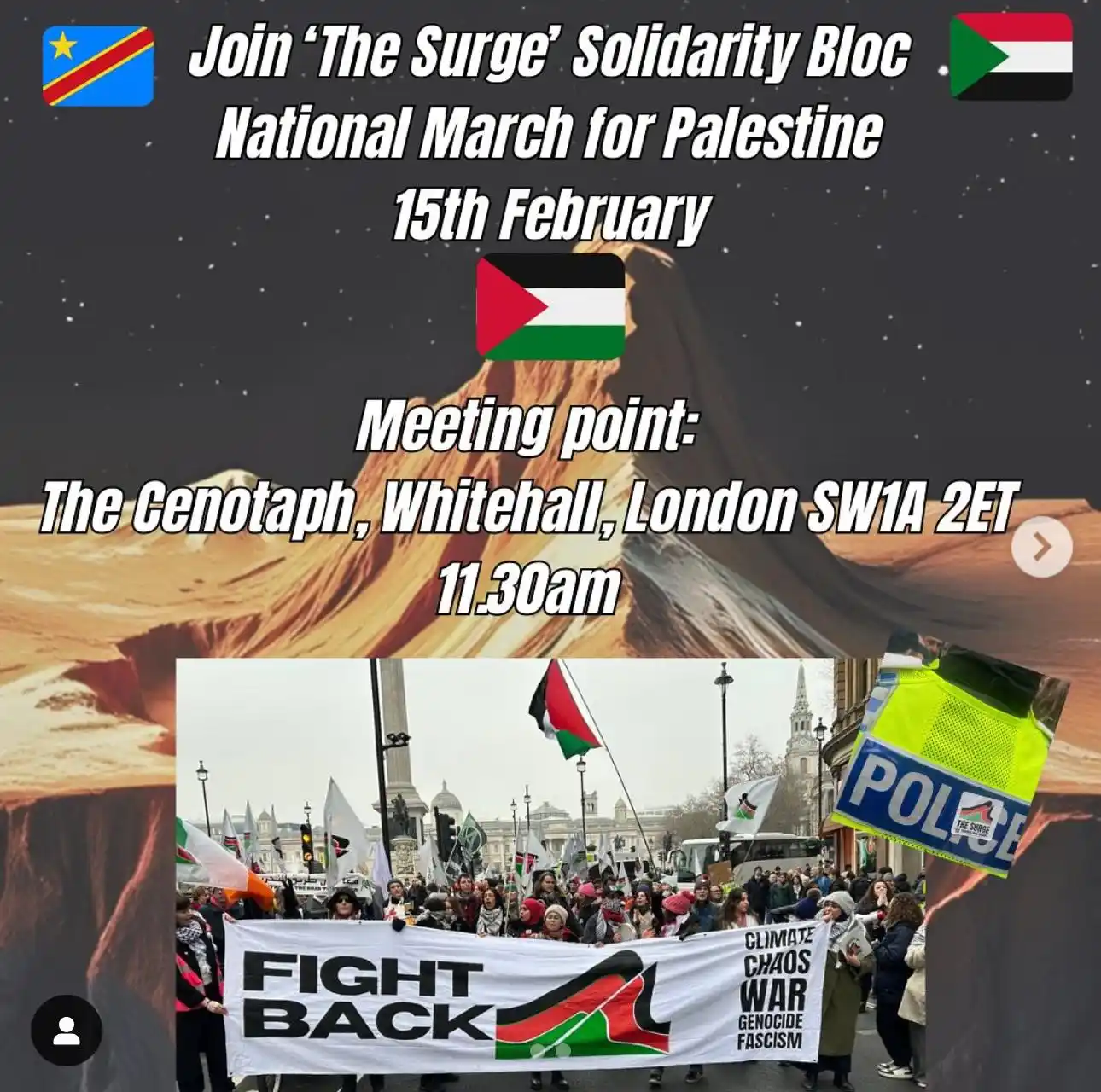 Image from Cityintel UK : The Surge’ Solidarity Bloc on the National March for Palestine. 15t...