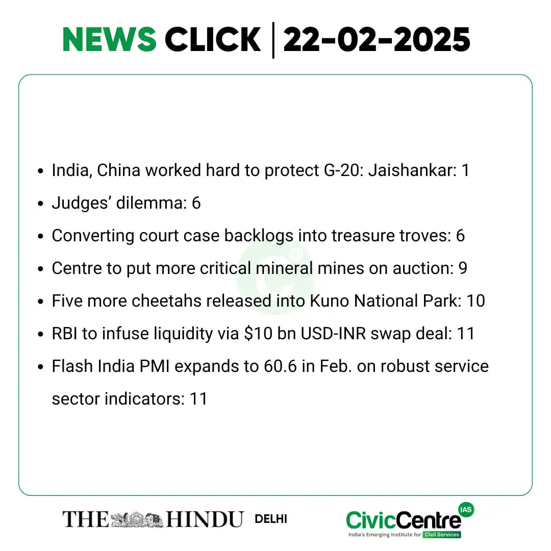 Image from CivicCentre IAS Academy: CivicCentre IAS | Daily NewsClick | 22-02-2025 For more information jo...