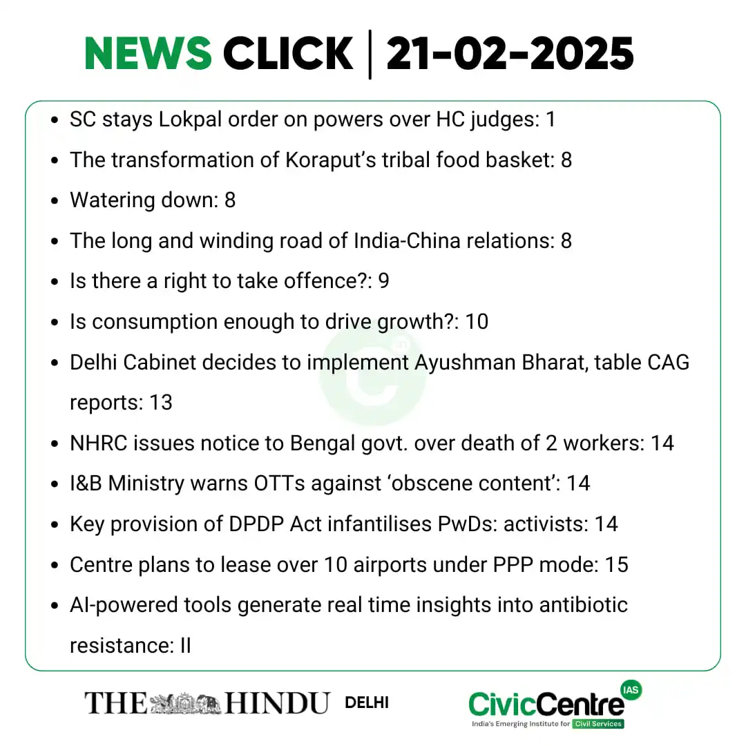 Image from CivicCentre IAS Academy: CivicCentre IAS | Daily NewsClick | 21-02-2025 For more information jo...