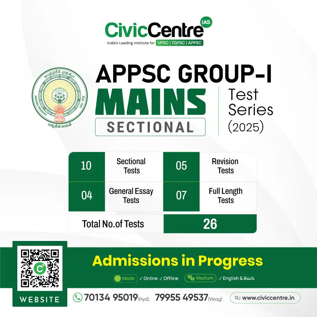 Image from CivicCentre IAS Academy: APPSC GROUP-1 Mains Sectional Test Series 2025 Join now: https://www....
