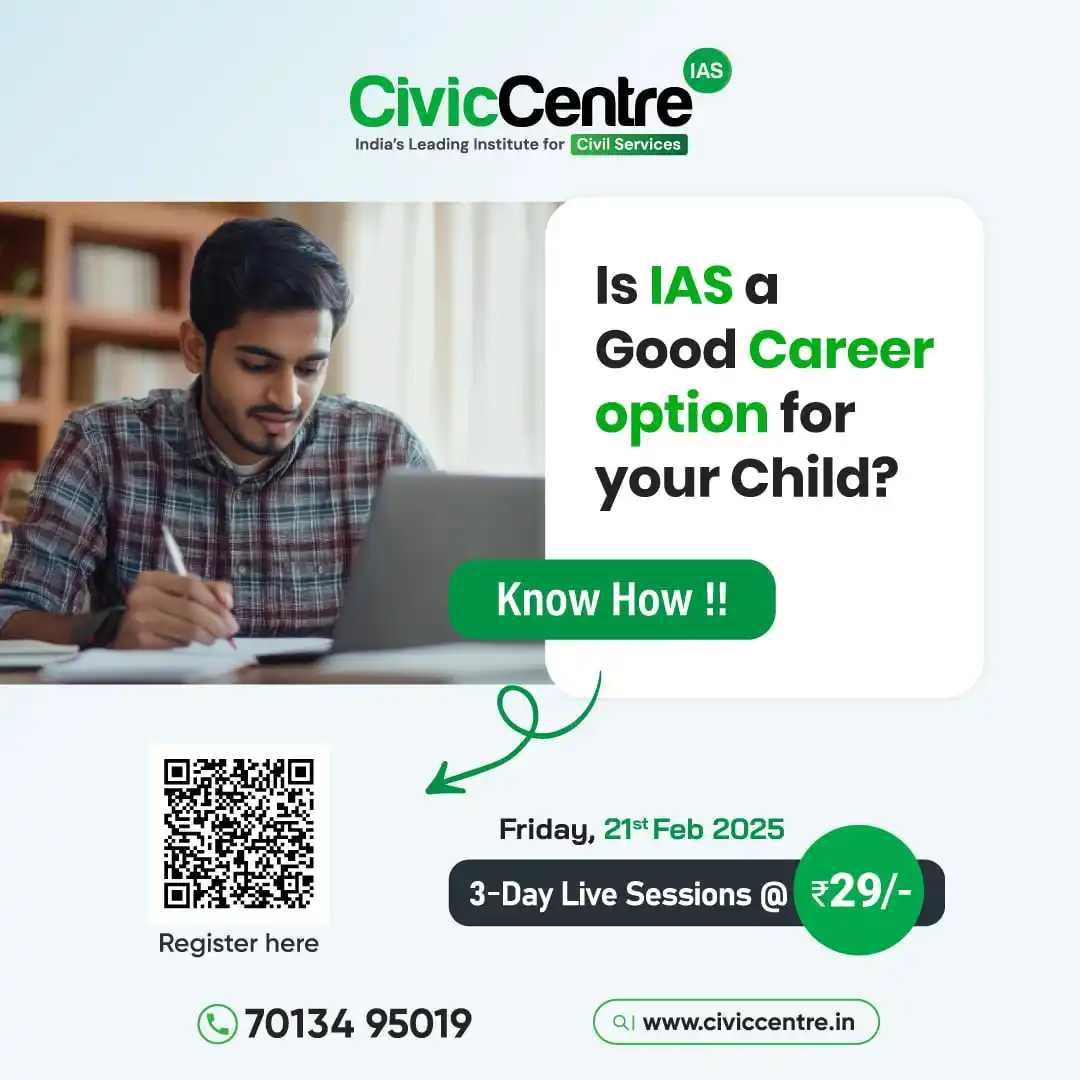 Image from CivicCentre IAS Academy: Is IAS a Good Career option for your Child? Know How !!   Attend 3-Day...