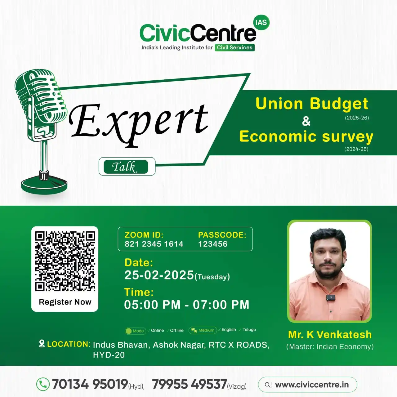 Image from CivicCentre IAS Academy: Expert Talk on Union Budget( 2025-26) & Economic survey (2024-25) Reg...