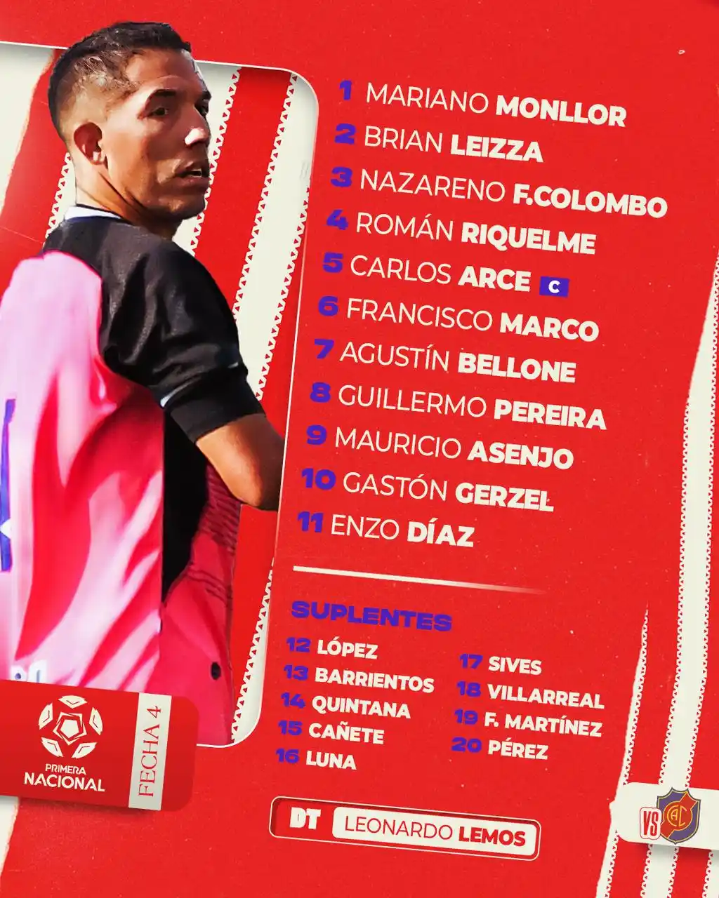 Image from Club Atlético Los Andes 🇦🇹 | Oficial ✅: ¡ASÍ SALE LOS ANDES! 🇦🇹💪🏼 Así forma el equipo dirigido por Leonard...