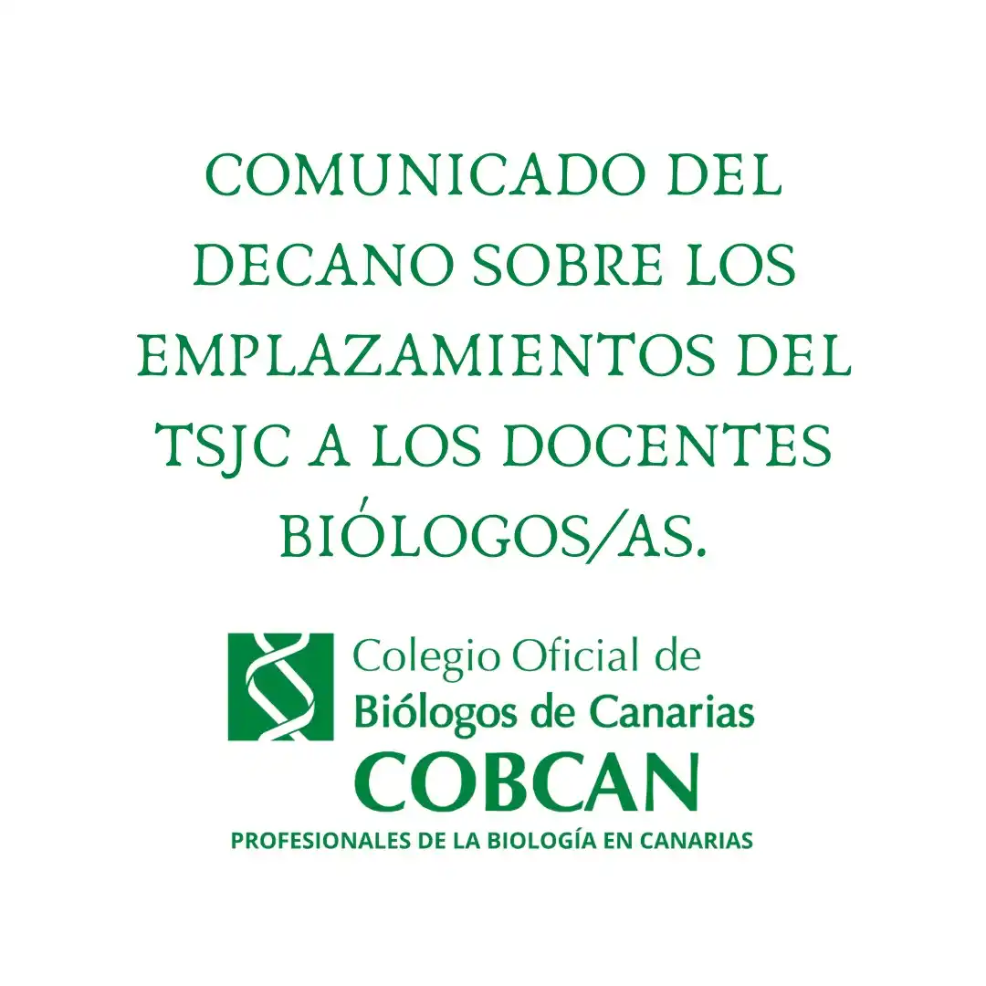 COBCAN - Colegio Oficial de Biólogos de Canarias🧬 post