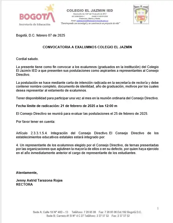 Colegio El Jazmín IED post