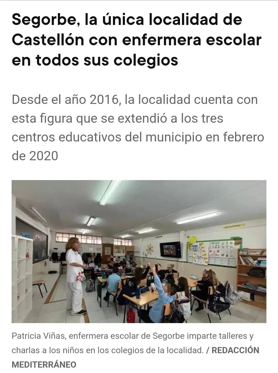 Image from Colegio Oficial de Enfermeros y Enfermeras de Castellón: 🏫Segorbe, la única localidad de Castellón con enfermera escolar en to...