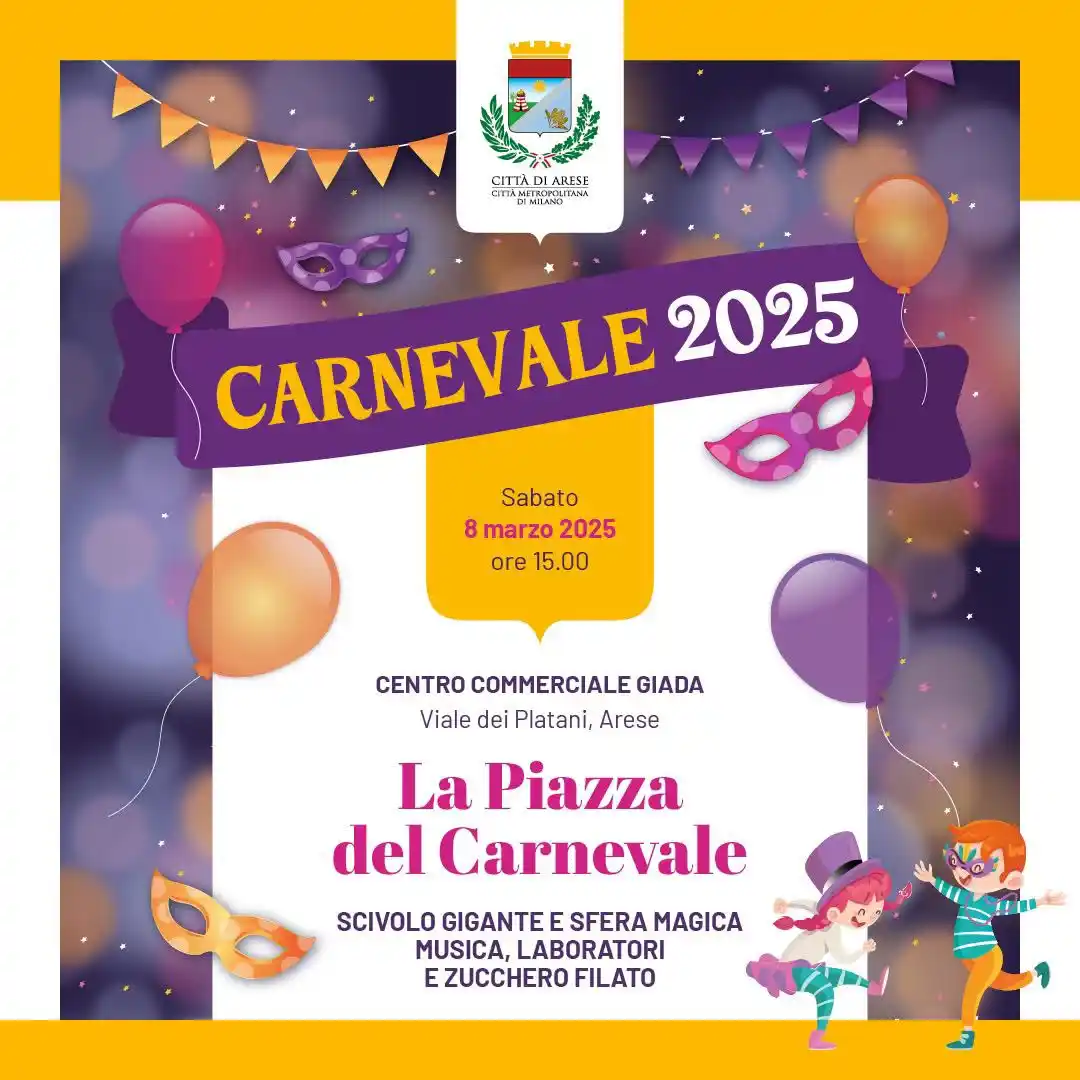 Image from Comune di Arese: Γ il momento di maschere e coriandoli!ππ ππππππ¨ π π¦ππ«π³π¨...