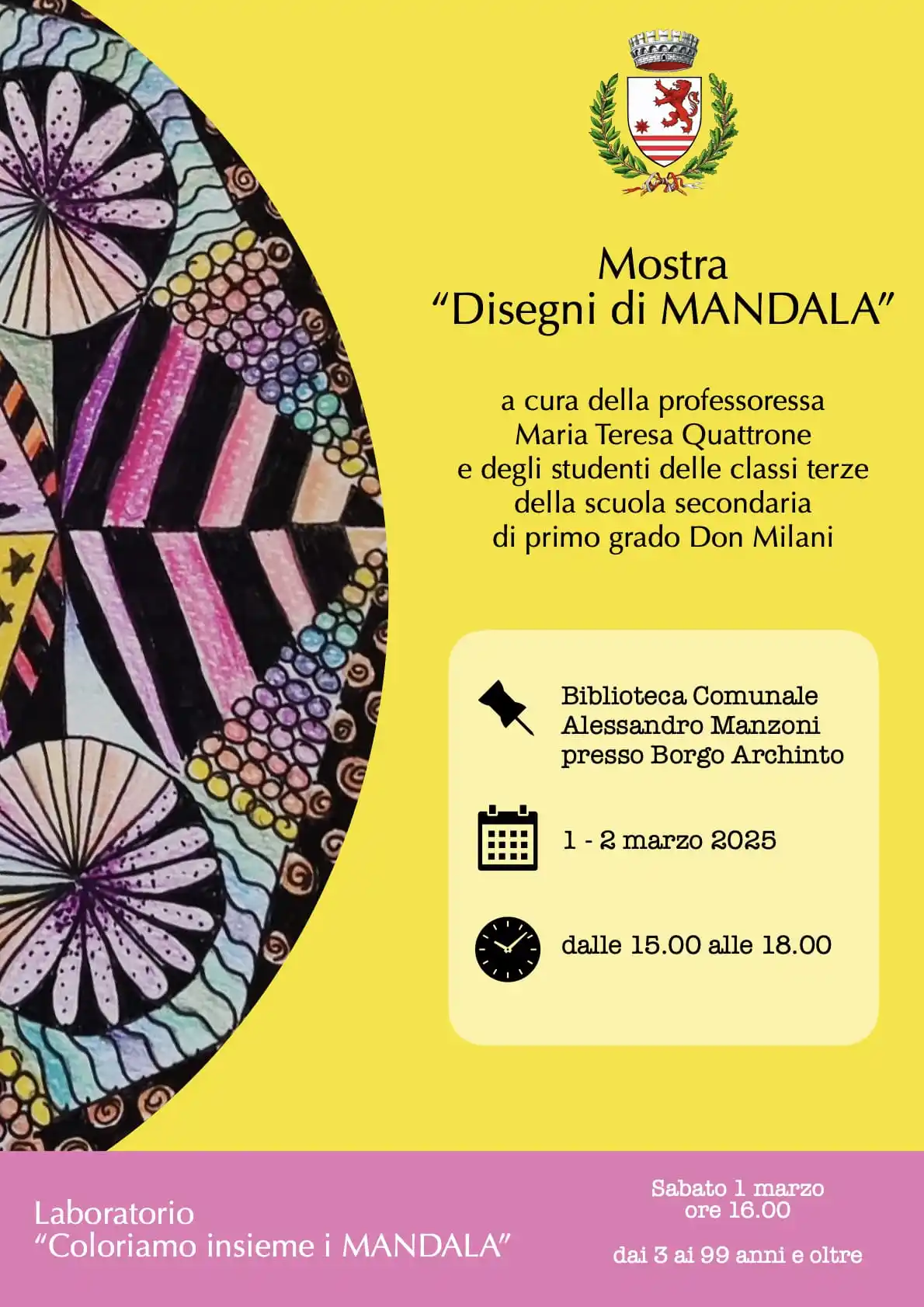 Image from Comune di Robecco sul Naviglio: MOSTRA "DISEGNI DI MANDALA" <a class="text-blue-500 hover:underline ...