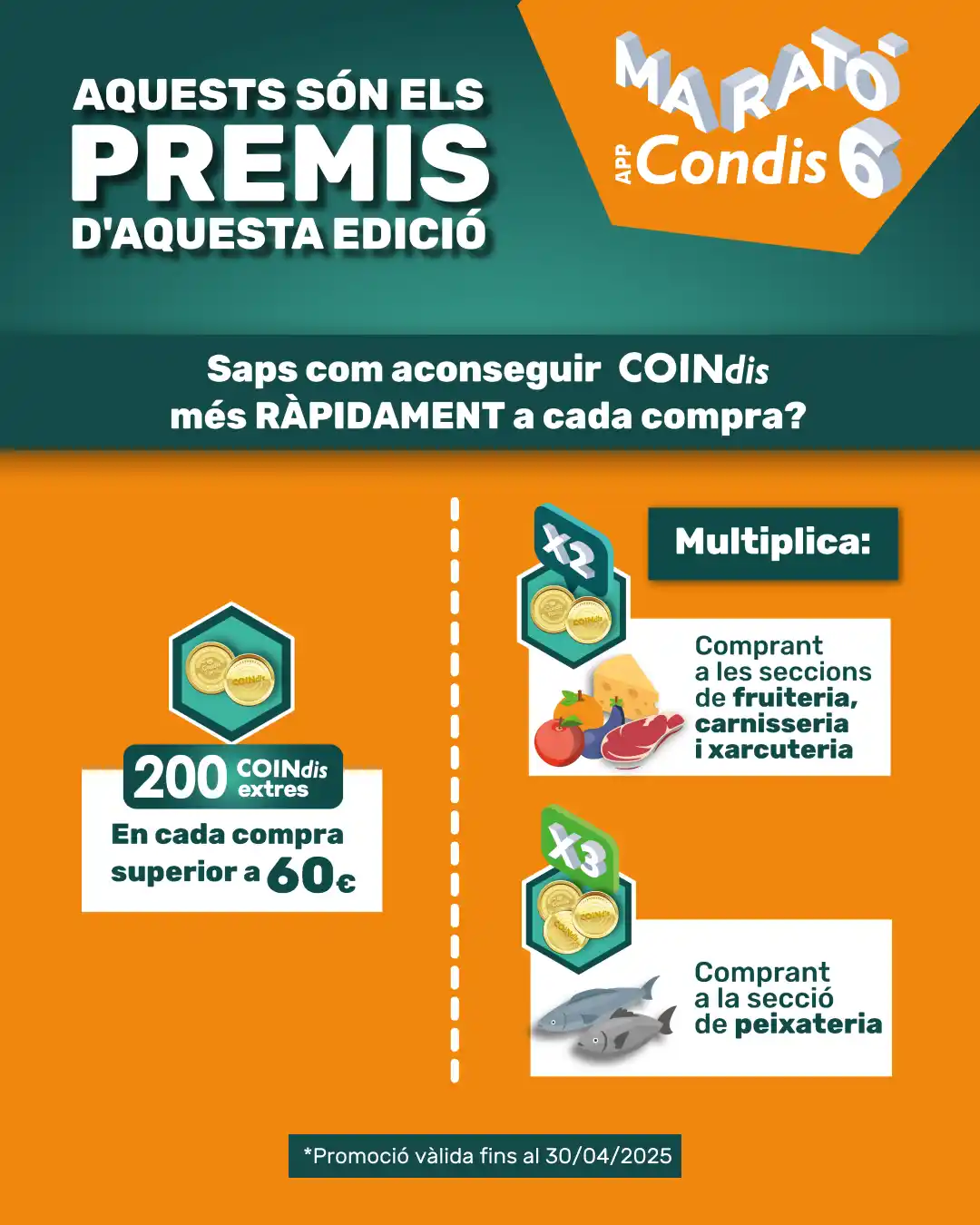 Image from Condis Supermercats: Vinga, repassem com pots *aconseguir més COINdis* per la Marató i avan...