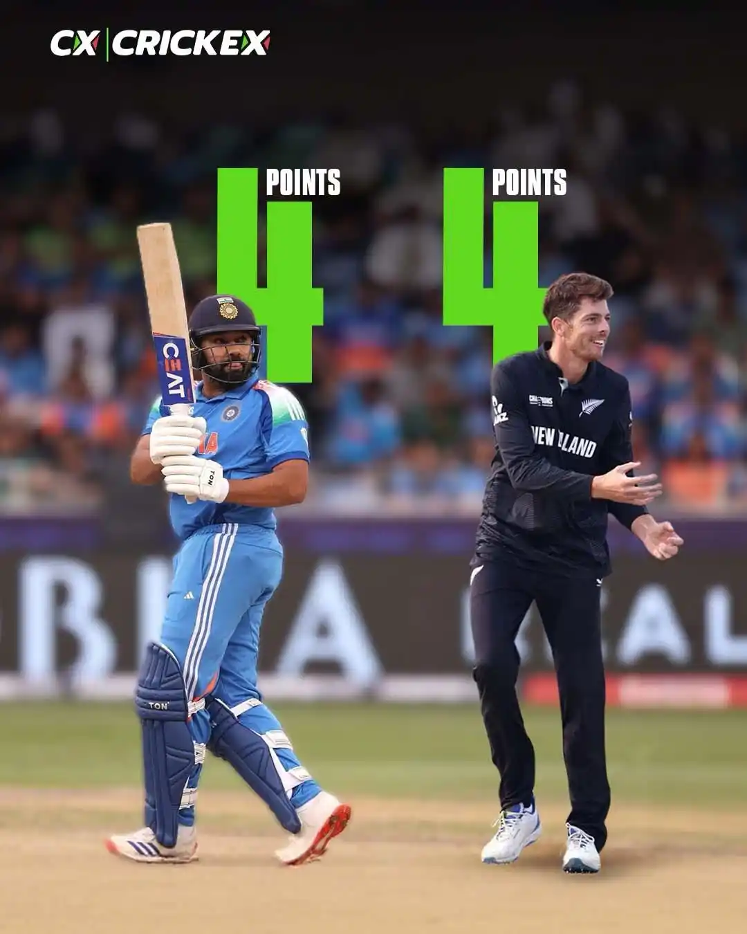 Image from Crickex: Two semifinalists. One intense battle. 🇮🇳🇳🇿 India vs New Zealand...