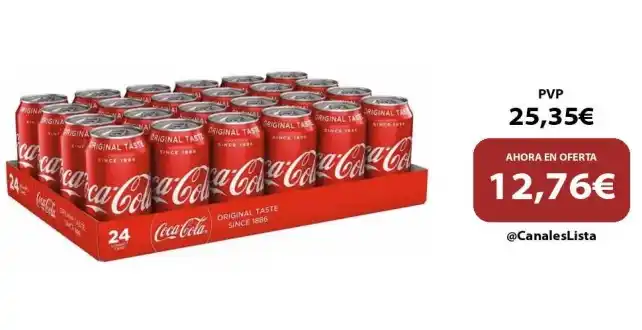 Image from 🎁Cupones TOP🎈: 🎁 Envio desde miravia COCACOLA ORIGINAL O ZERO AZUCAR LATA 33CL CAJA ...