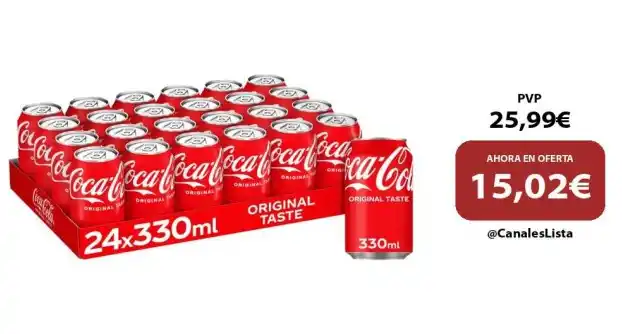 Image from 🎁Cupones TOP🎈: 🎁 CocaCola 24Latas Sabor Original/Zero, 24 Unidades de 33cl/330ml <a ...
