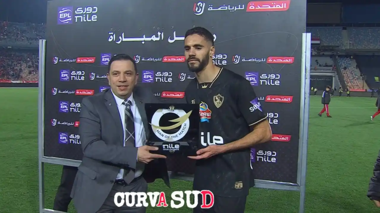 Image from 𝐂𝐔𝐑𝐕𝐀 𝐒𝐔𝐃 🏹: محمود بنتايج أفضل لاعب في مباراة القمة بين الأهلي والزمالك 📸...