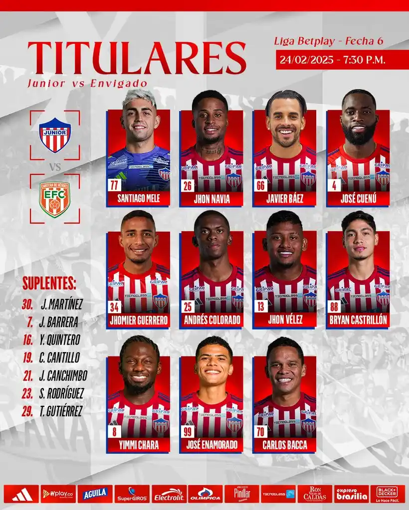 Image from Deporte Meridiano : Nómina titular para el duelo ante Envigado por la <a class="text-blue-...
