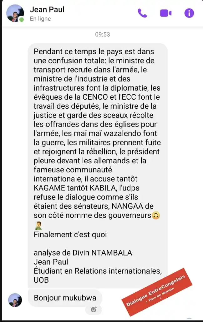 Dialogue Entre Congolais Infos🇨🇩 post