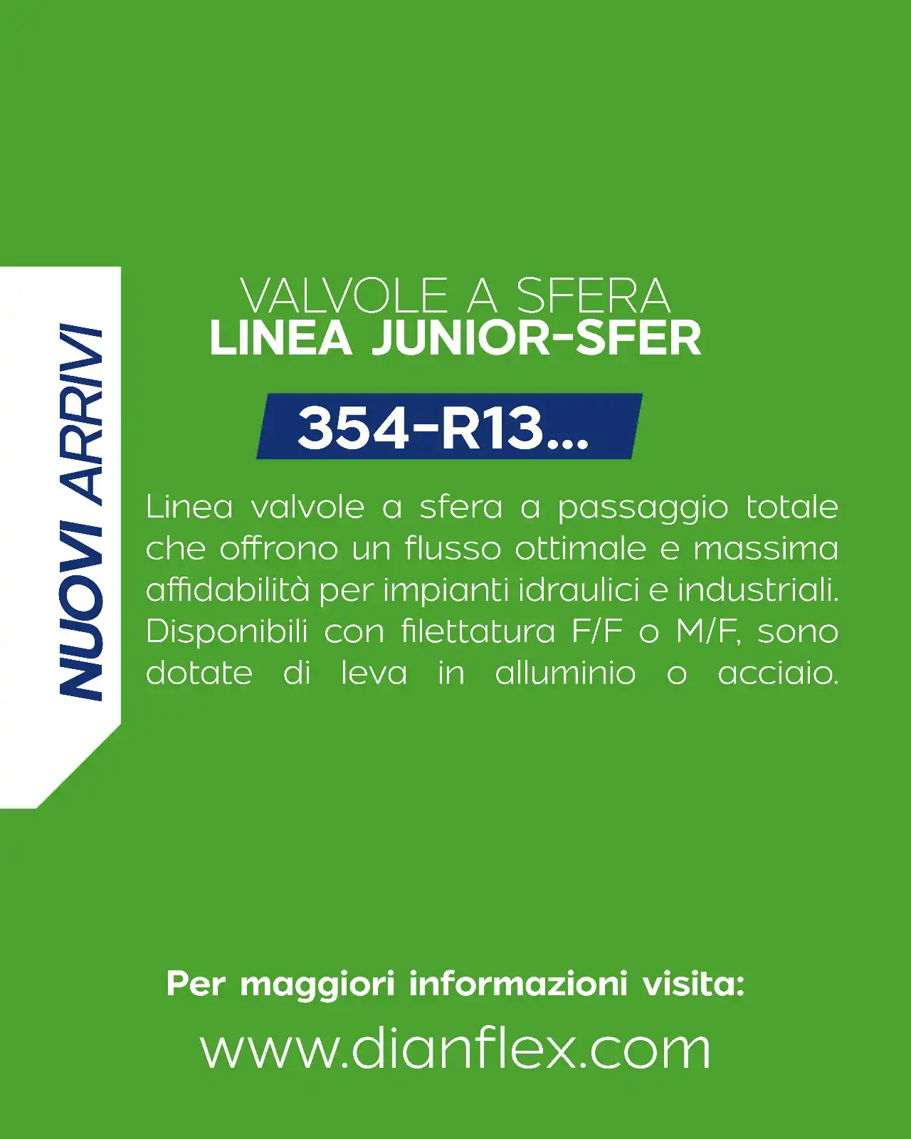 Image from DIANFLEX: ✨ NUOVI ARRIVI! ✨ Scopri la nuova linea di valvole a sfera JUNIOR-SFER...