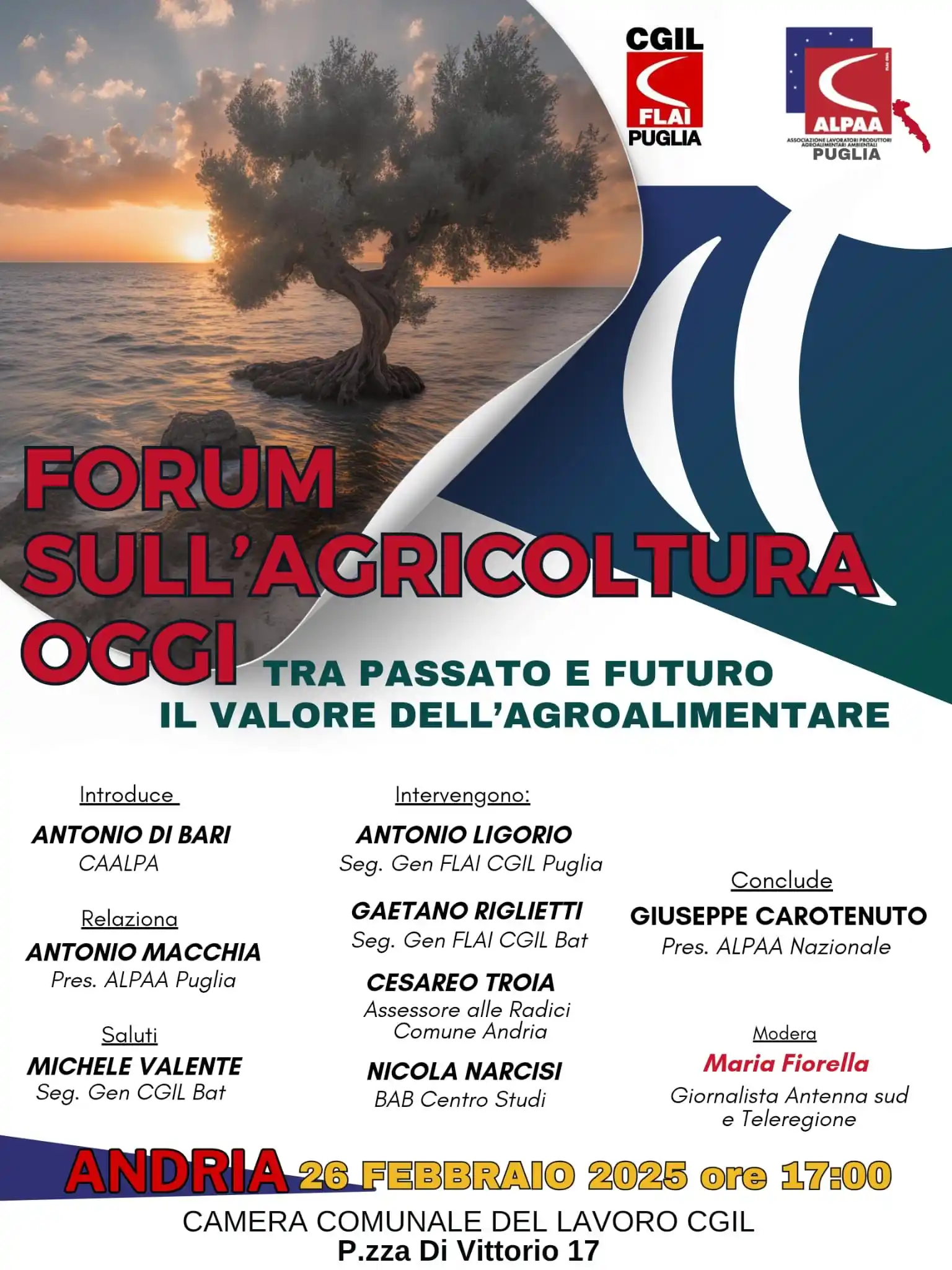 Image from Flai Cgil nazionale : 🔴 Convegno: FORUM SULL’AGRICOLTURA OGGI 🗓️ 26 febbraio 2025, ore 17...