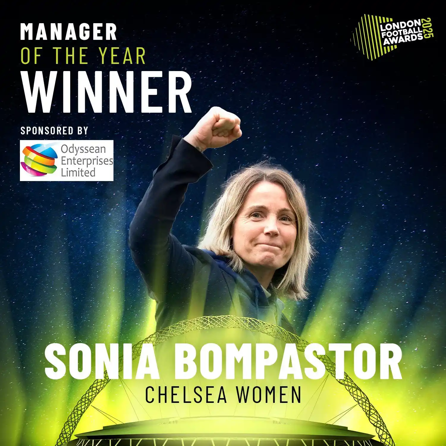 Image from Football View™: Manager of the Year…  A coaching masterclass! 👏 Sonia Bompastor wins ...