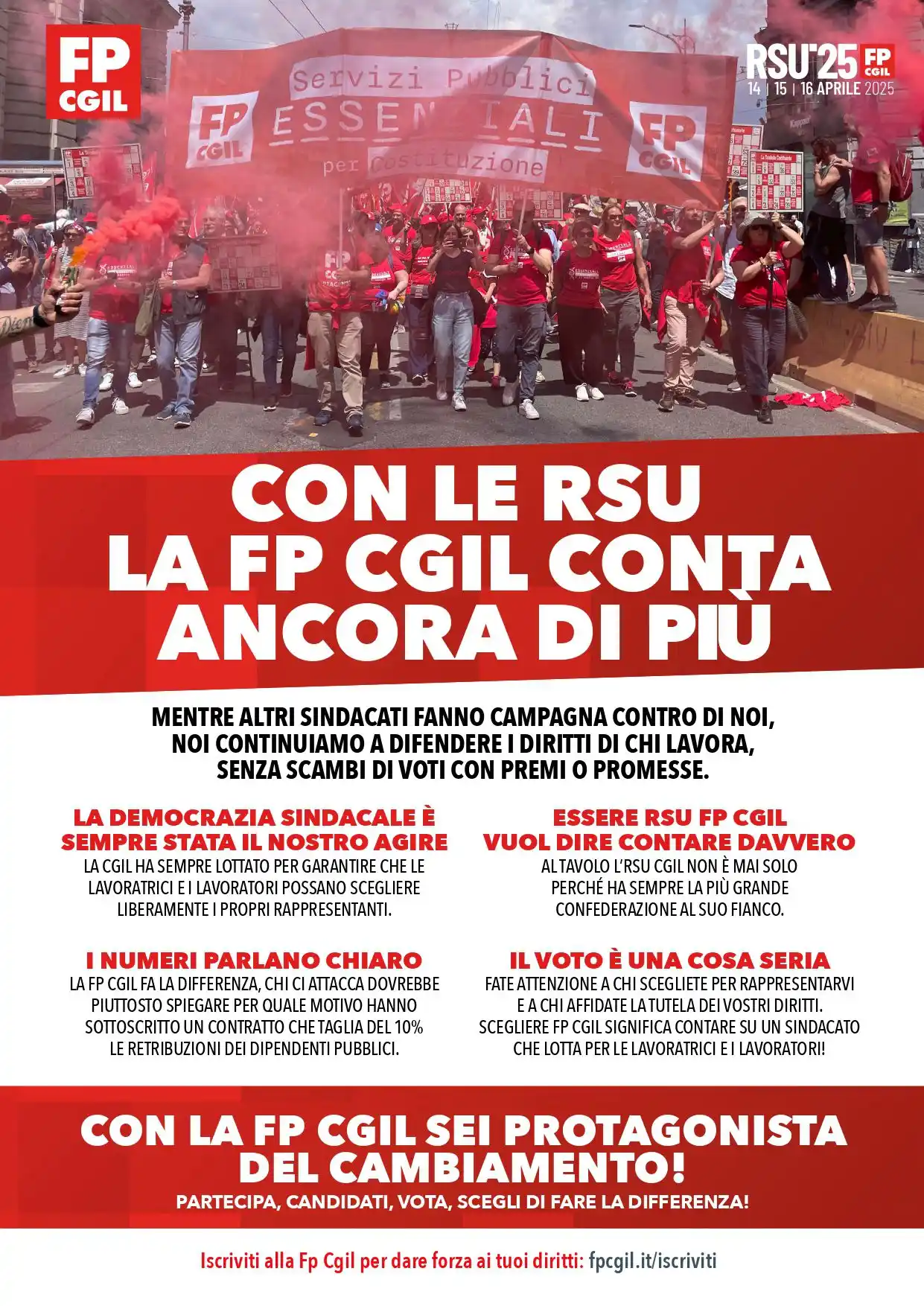 Image from FP CGIL Lombardia: 🟥 LA FP CGIL FA LA DIFFERENZA. Essere RSU con noi vuol dire contare d...