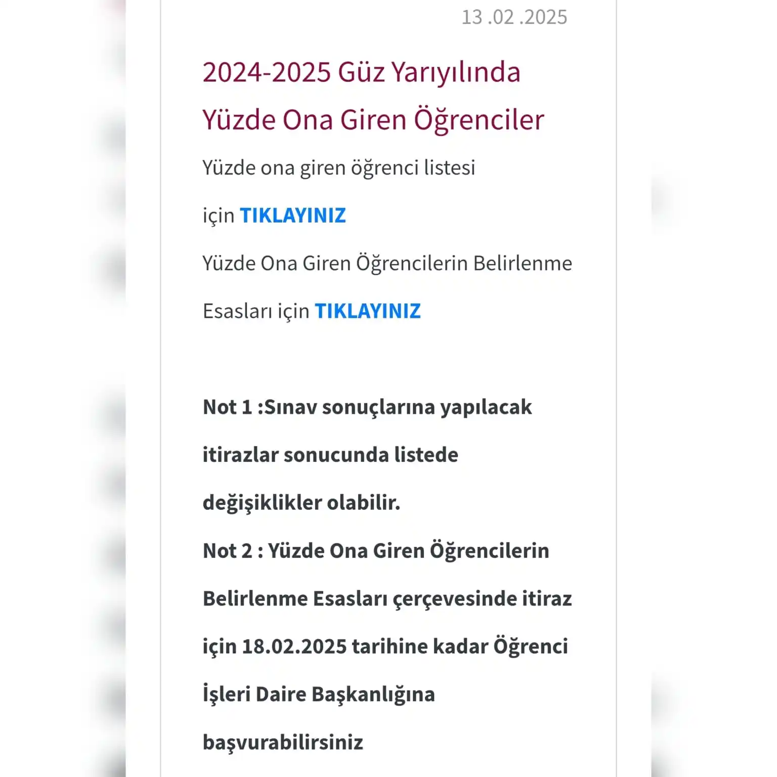 Image from F.Ü - Öğrenci Topluluğu: Fırat Üniversitesi 2024-2025 Güz Yarıyılında Yüzde Ona Giren Öğrencile...