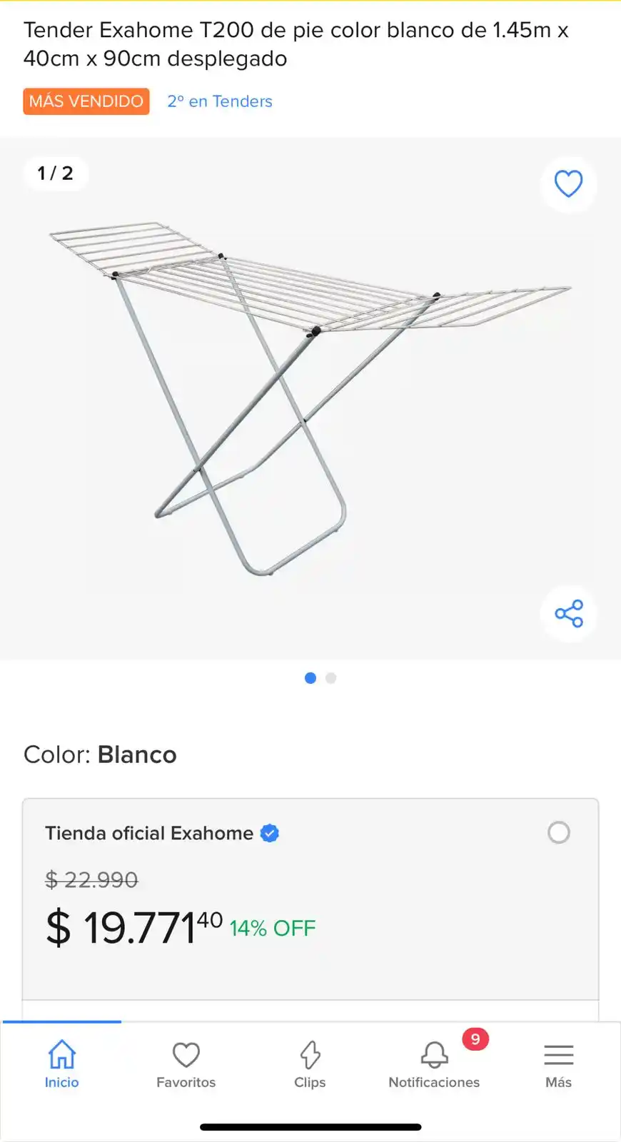 Image from Gangas: https://www.mercadolibre.com.ar/tender-exahome-t200-de-pie-color-blanc...