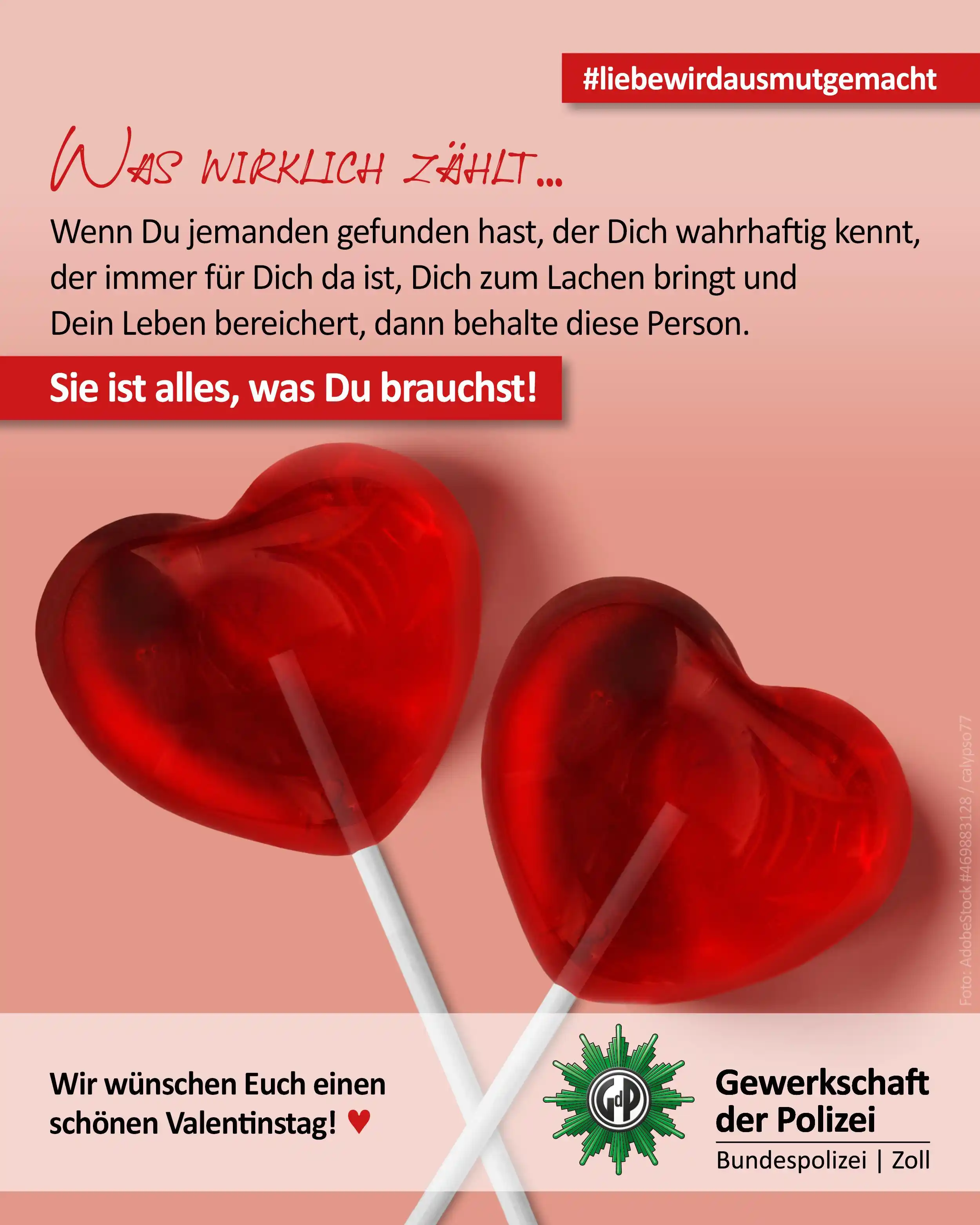 Image from GdP Bundespolizei | Zoll: Valentinstag ist nur was für Paare? 🤔 Gar nicht wahr! 🙂↔️ Ursprün...
