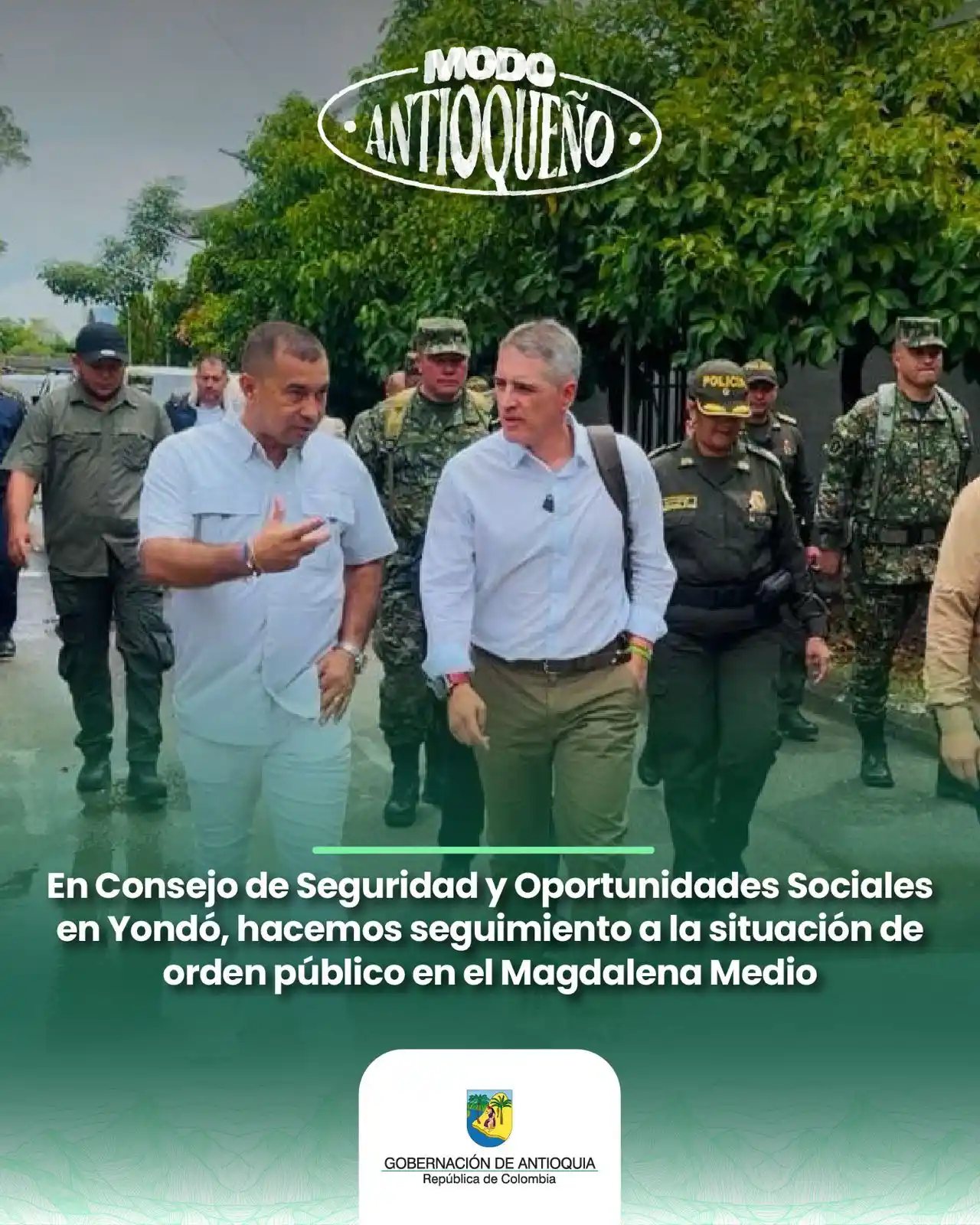 Image from Gobernación de Antioquia : En Consejo de Seguridad y Oportunidades Sociales en Yondó, hicimos seg...
