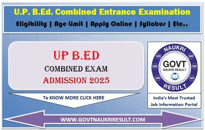 Image from Govt Naukri Result: Uttar Pradesh B.Ed. Joint Entrance Examination 2025 Apply Online Form ...