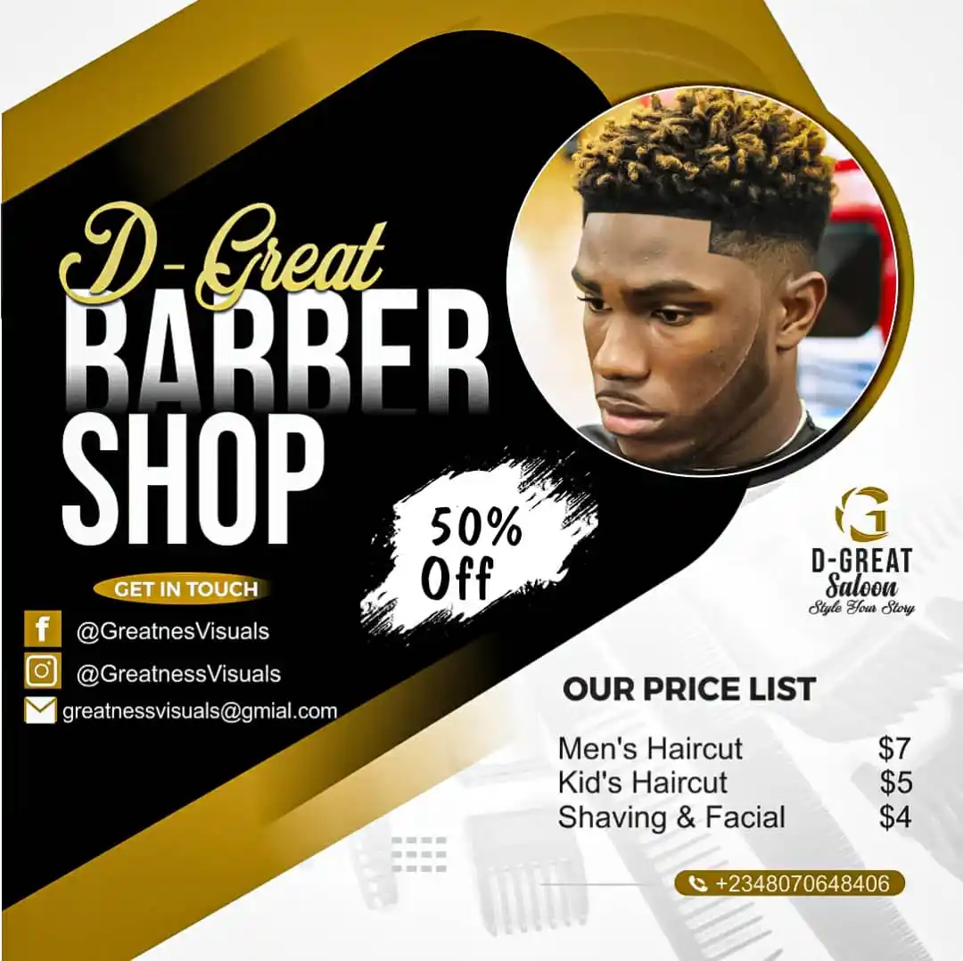 Image from Greatness Visuals Official: GREATNESS DESIGN CHALLENGE DAY 21 - BarberShop Poster Design drops d...