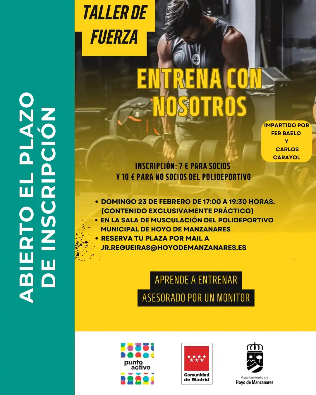 Image from Hoyo de Manzanares Actualidad: NUEVO TALLER DE FUERZA: APRENDE A ENTRENAR ASESORADO POR UN ESPECIALIS...