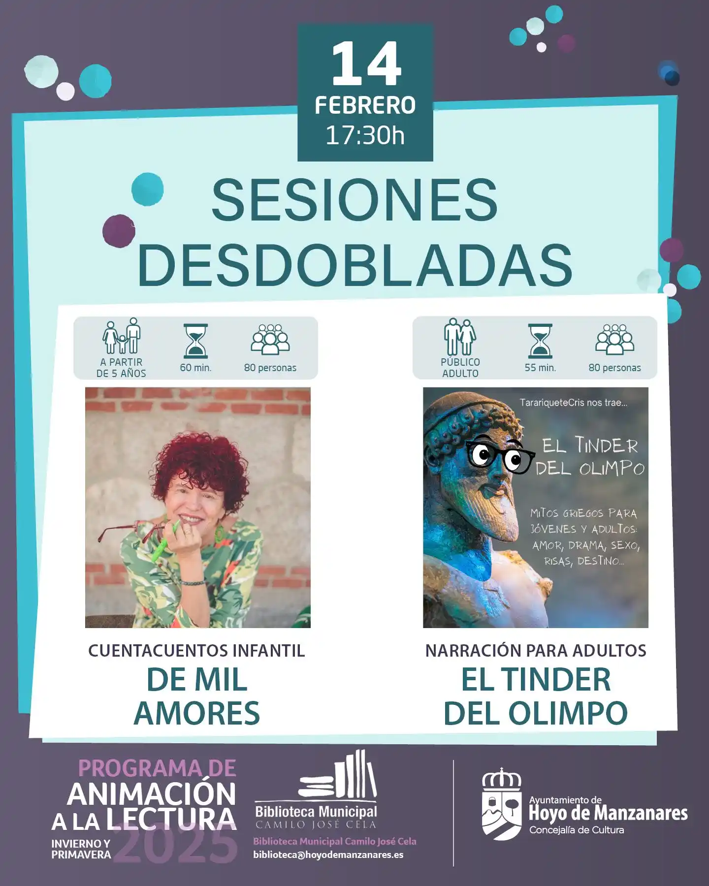 Image from Hoyo de Manzanares Actualidad: ¡Este viernes, 14 de febrero, tenemos doble cita en la Biblioteca Muni...