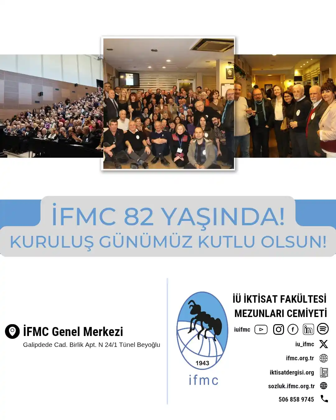 Image from İFMC: 🔗İÜ İktisat Fakültesi Mezunları Cemiyeti 82 Yaşında Sevgili İktisatl...