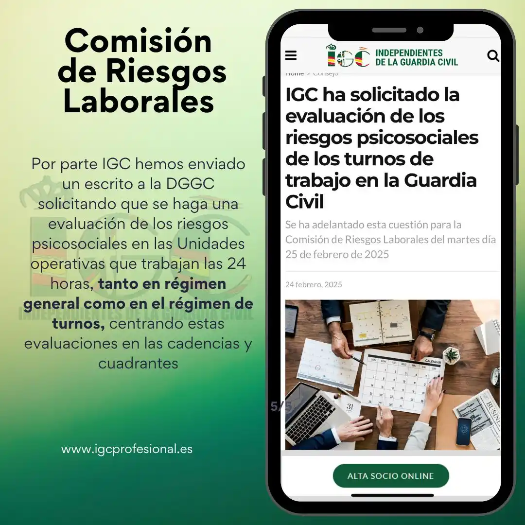 Image from IGC INFORMA - Canal Oficial IGC: 🔊IGC INFORMA *IGC ha solicitado la evaluación de los riesgos psicosoc...