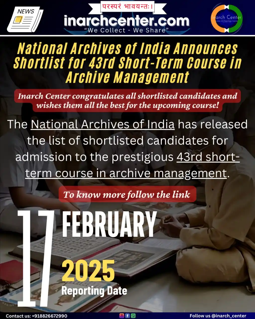 Inarch Center ( Indian Archaeology Center ) post