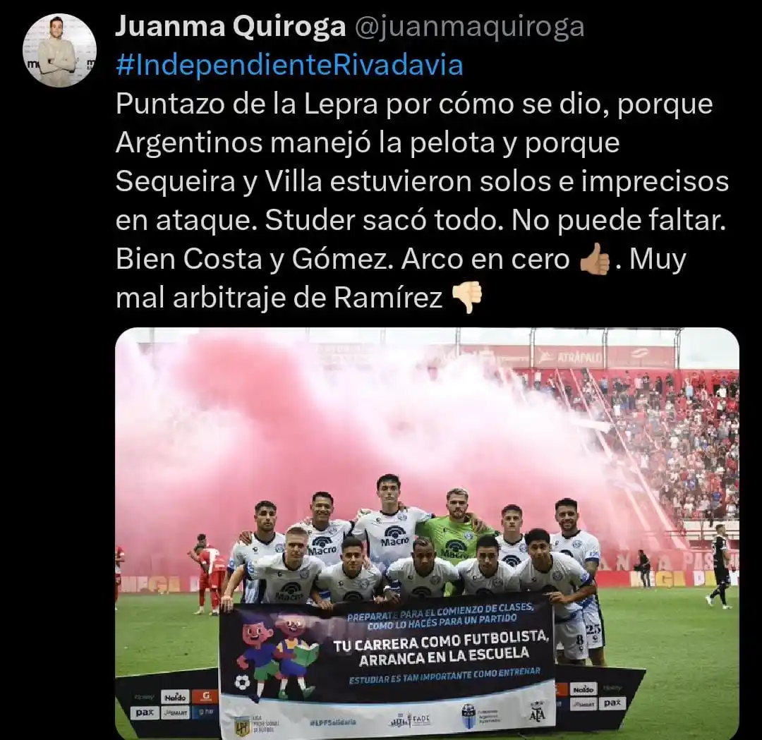 Independiente Rivadavia Fans post