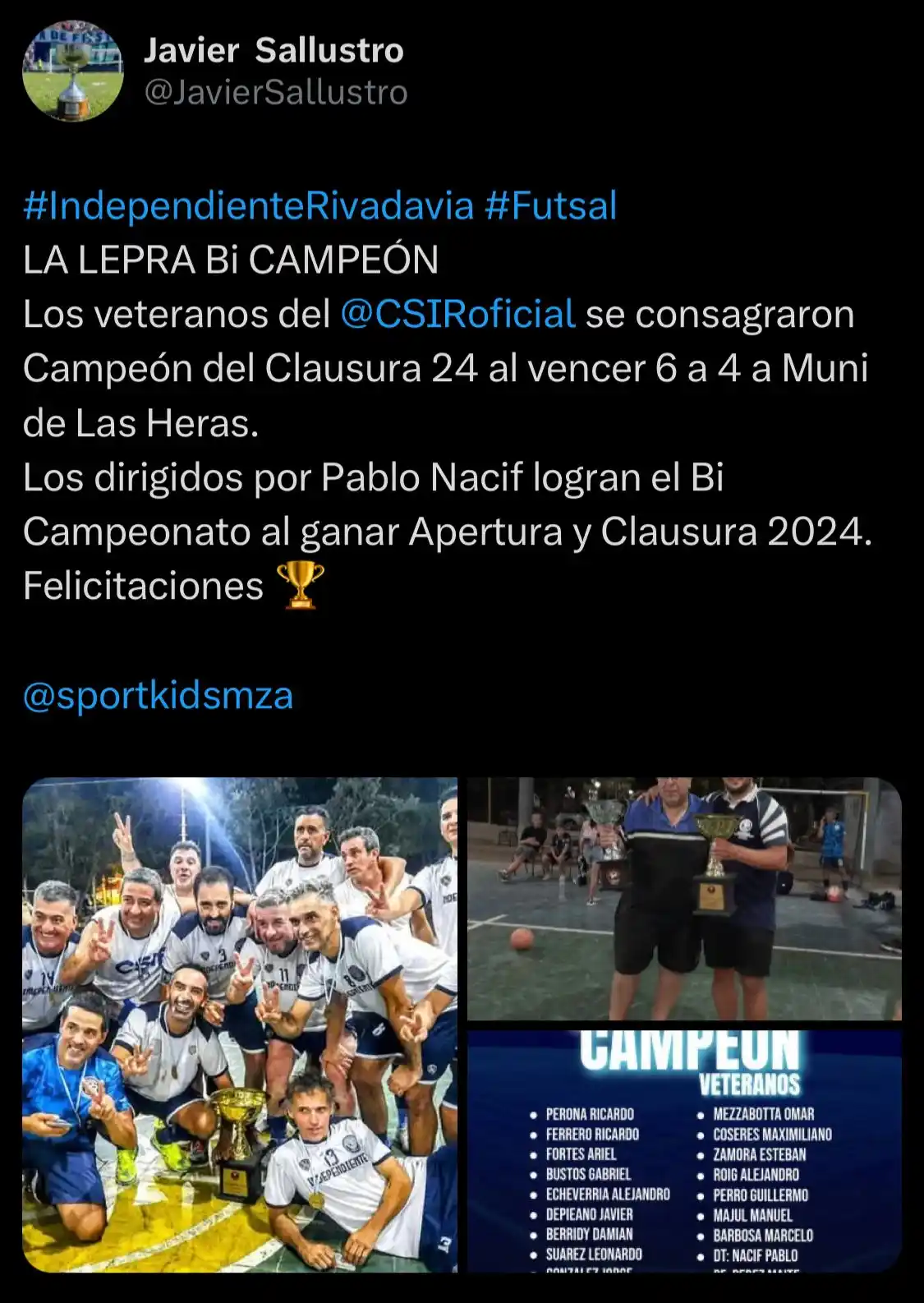 Independiente Rivadavia Fans post