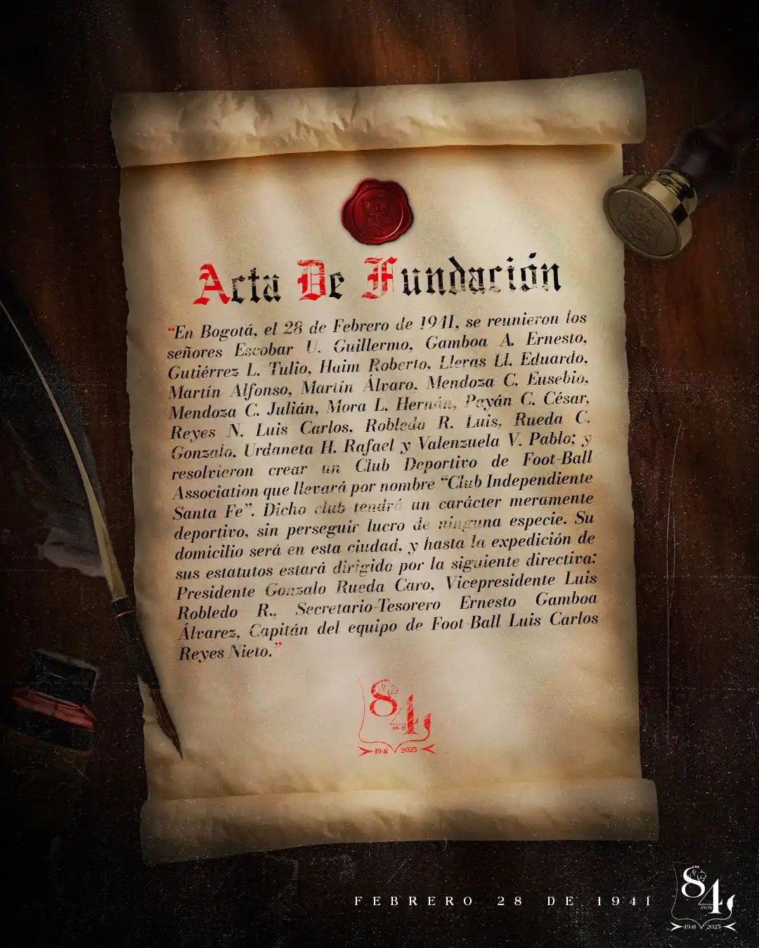 Image from Independiente Santa Fe ๐ฎ๐ฉ: ๐๏ธ 28 ๐นโฏ ๐ปโฏ๐ท๐โฏ๐โด ๐นโฏ 1941 ๐๐ถ๐ธโฏ โฏ๐ ๐ธ๐๐๐ท โ๐ฉ๐โฐ๐ซโฐ๐ฉ๐โโฐ๐ฉ...