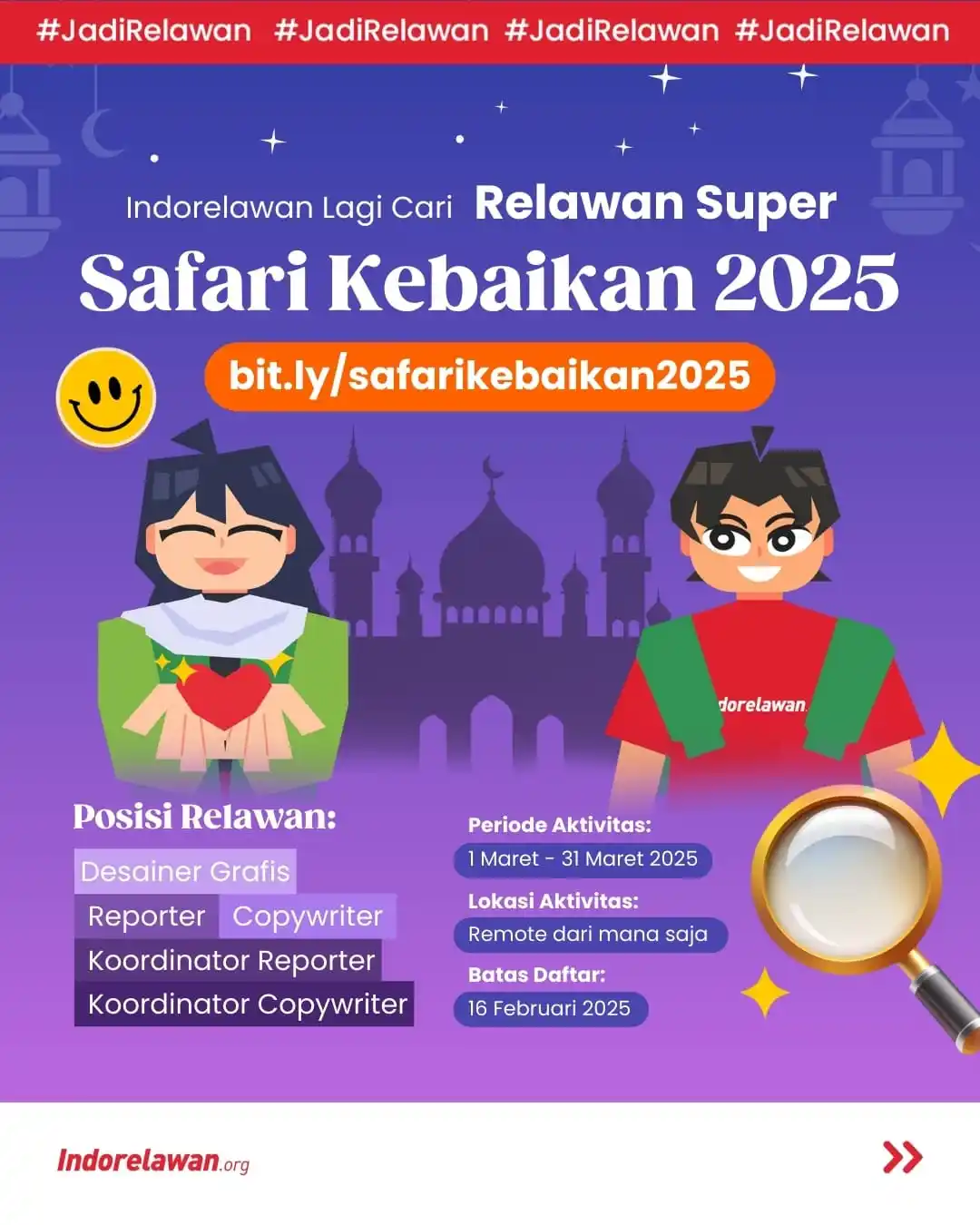 Image from Indorelawan: Haihai, Teman Relawan🪷 Menjelang bulan Ramadhan. Indorelawan lagi ca...