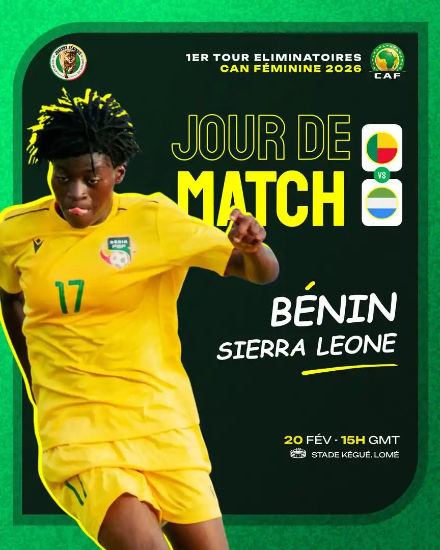 Image from JOUEURS BÉNINOIS 🇧🇯: 🚨𝗝𝗢𝗨𝗥 𝗗𝗘 𝗠𝗔𝗧𝗖𝗛 !!! 🇧🇯⚔️🇸🇱 🏆1er tour qualifs CAN Fémi...