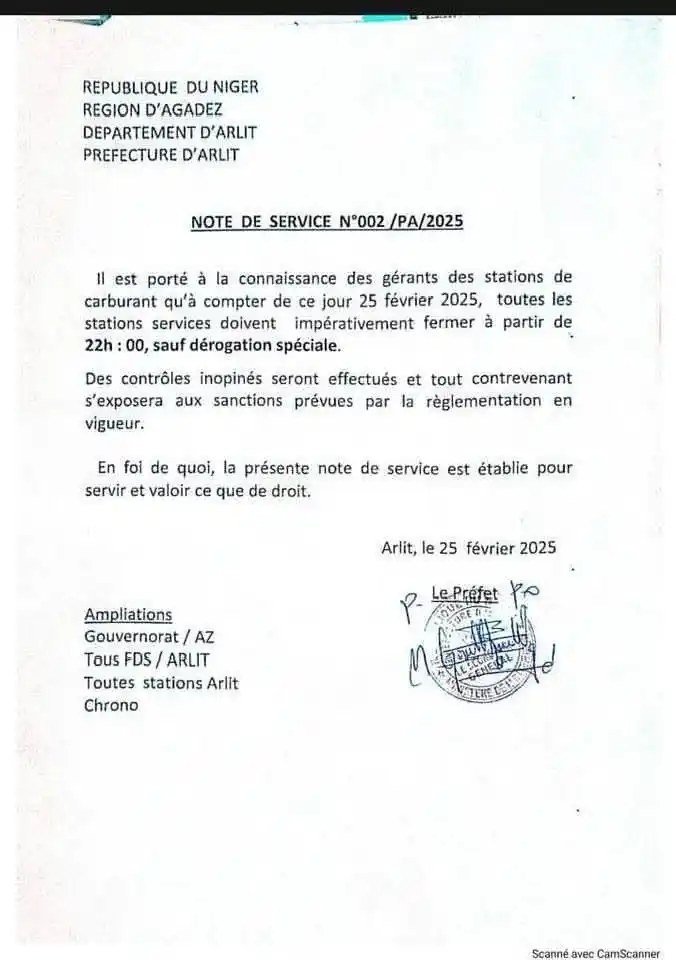 Image from Journal du Niger: Nouvelles restrictions à Arlit : les stations-service ne pourront plus...