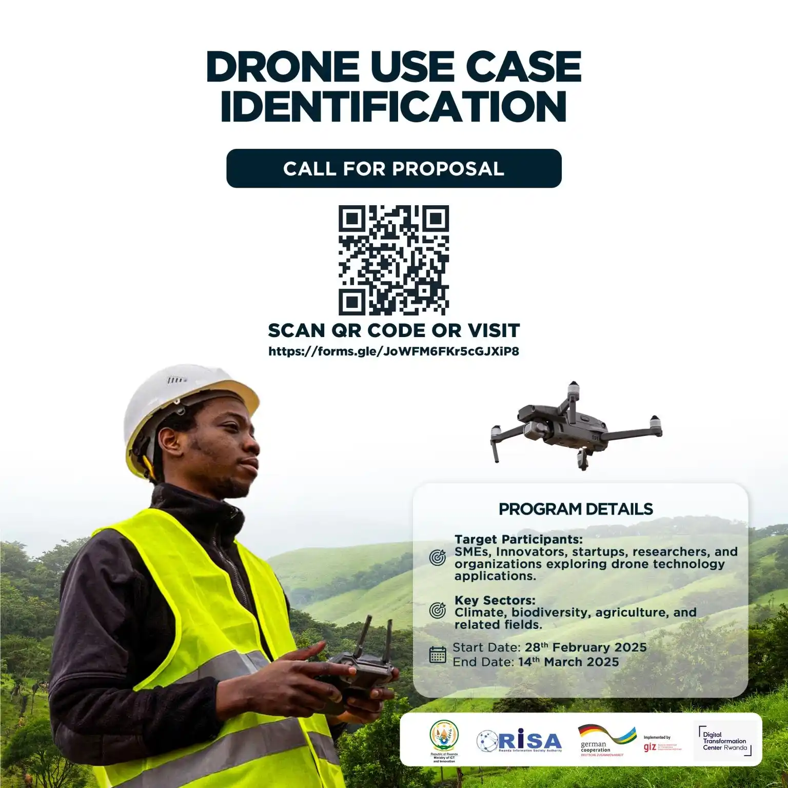 Image from KIGALITRACE - Opportunities Channel: 🚀 CALL FOR APPLICATIONS: RWANDA DRONE USECASE IDEATHON 🚀 Are you an...