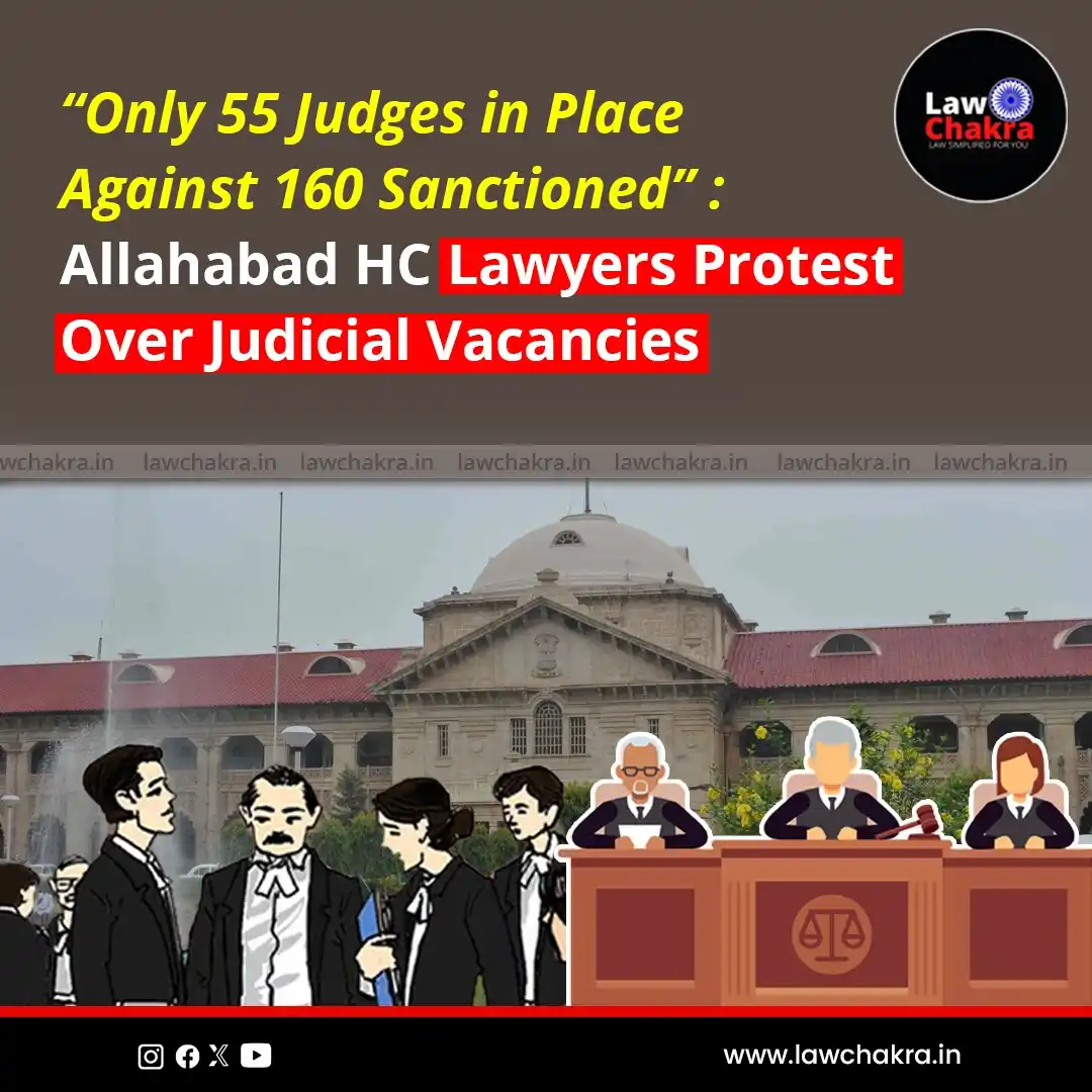 Image from LawChakra: Lawyers at the Allahabad High Court stopped work to protest the non-ap...