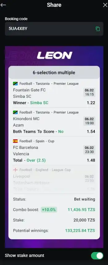 LEONBET Tanzania post