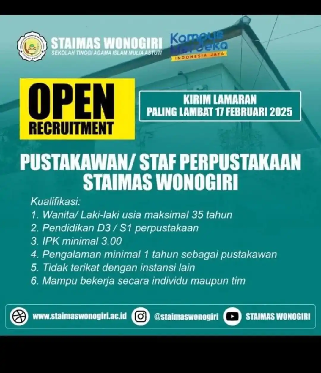 Lowongan Pustakawan post