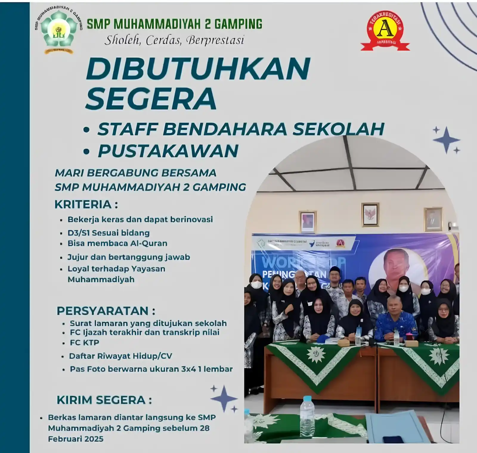 Image from Lowongan Pustakawan: Lowongan Pustakawan di SMP Muhammadiyah 2 Gamping, Sleman, Yogyakarta...