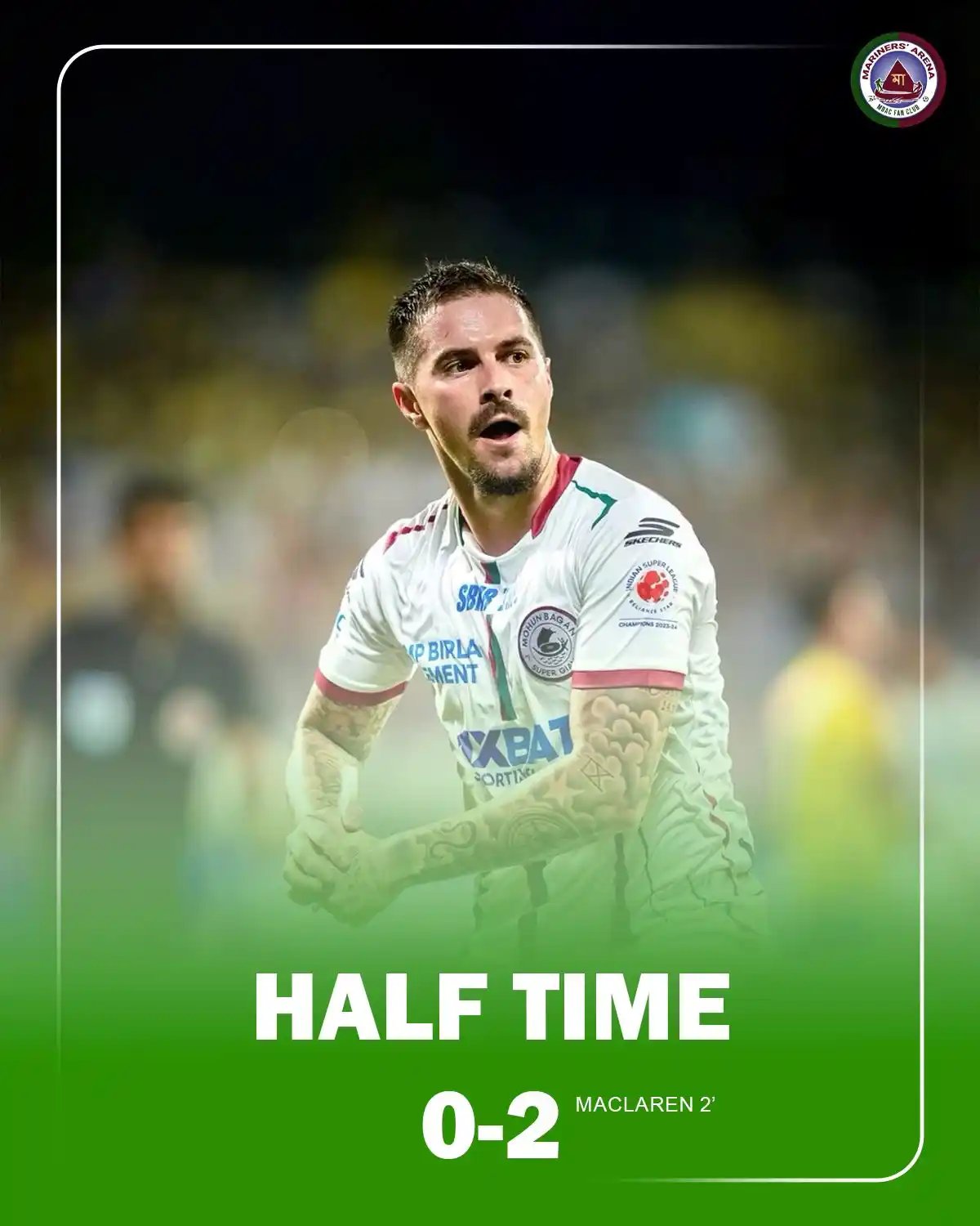 Image from Mariners' Arena – মেরিনার্স এরিনা: Maclaren’s Master Class and Patient Defence Line. 🫡 We lead at the Br...