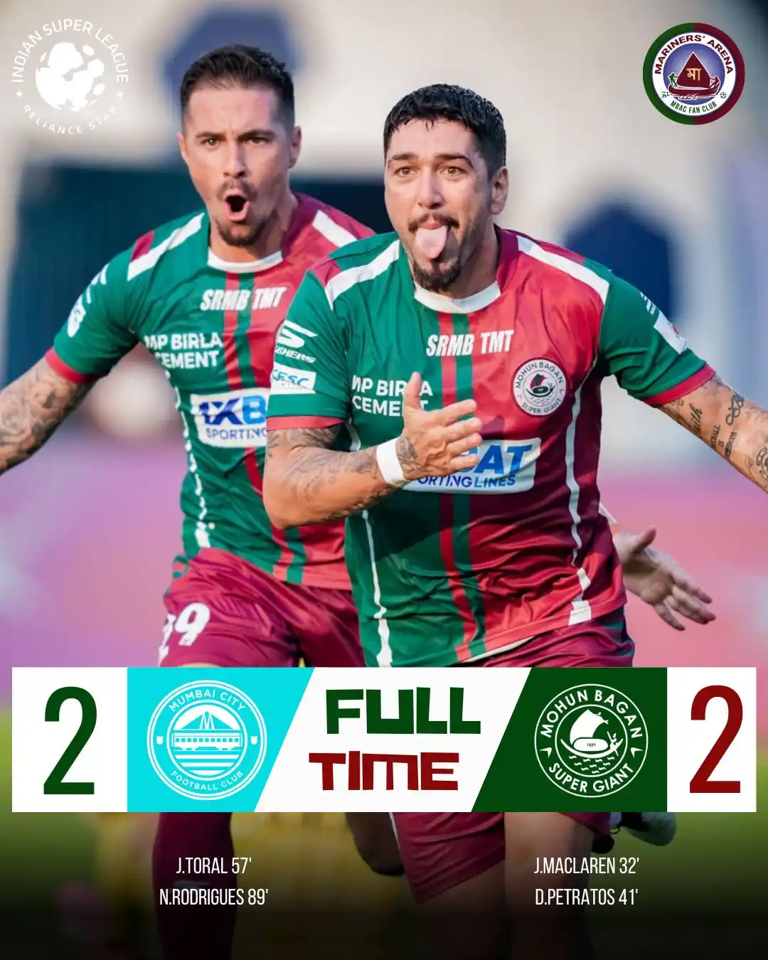 Image from Mariners' Arena – মেরিনার্স এরিনা: Although Dimi - Maca duo gave Mohun Bagan a two-goal lead in the first...